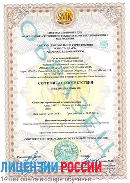 Образец сертификата соответствия Яковлевка Сертификат OHSAS 18001